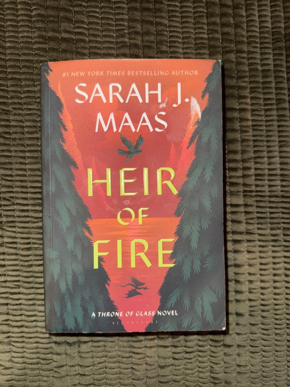 Chronicle Books Heir of Fire Book Cover in Red, Green, Yellow